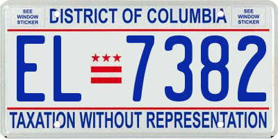DC license plate EL7382