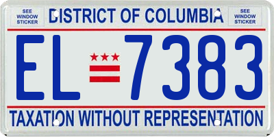 DC license plate EL7383