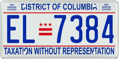 DC license plate EL7384