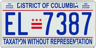 DC license plate EL7387