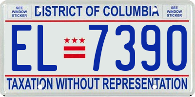 DC license plate EL7390