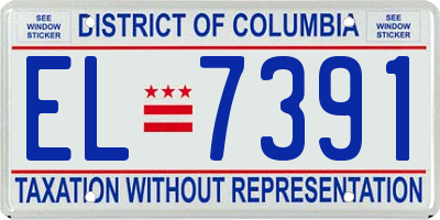 DC license plate EL7391
