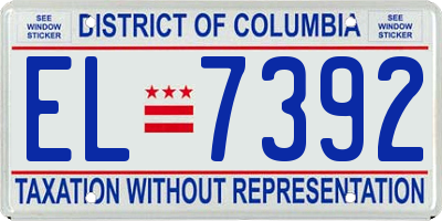 DC license plate EL7392