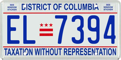 DC license plate EL7394