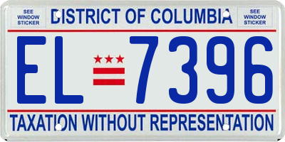 DC license plate EL7396