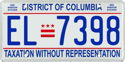 DC license plate EL7398