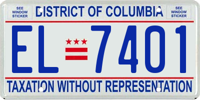 DC license plate EL7401