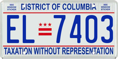 DC license plate EL7403