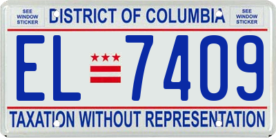 DC license plate EL7409
