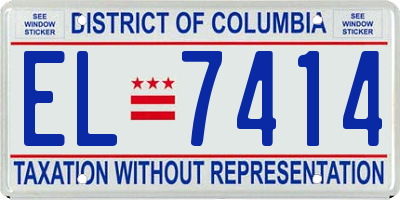 DC license plate EL7414