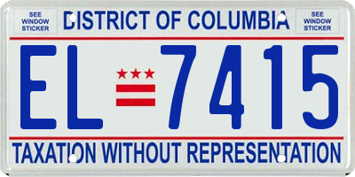 DC license plate EL7415