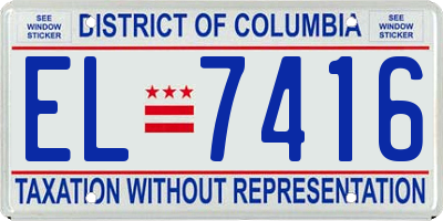 DC license plate EL7416