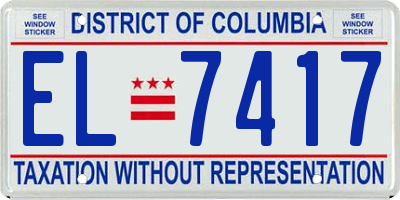 DC license plate EL7417