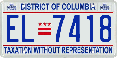 DC license plate EL7418