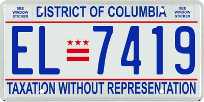 DC license plate EL7419