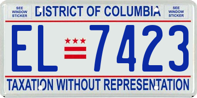 DC license plate EL7423