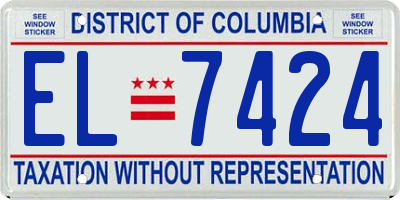 DC license plate EL7424