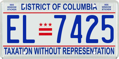 DC license plate EL7425
