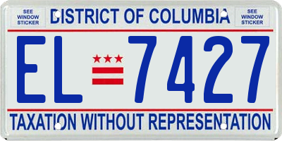 DC license plate EL7427