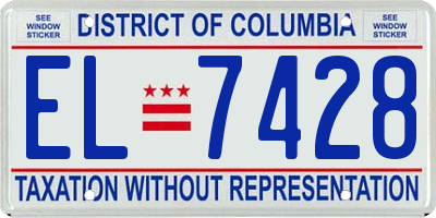 DC license plate EL7428