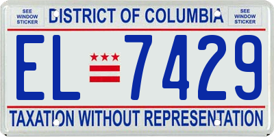 DC license plate EL7429
