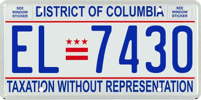 DC license plate EL7430