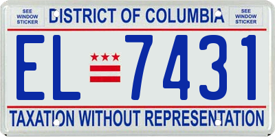 DC license plate EL7431