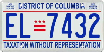 DC license plate EL7432