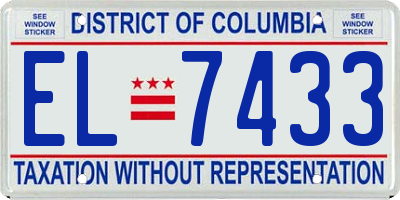 DC license plate EL7433