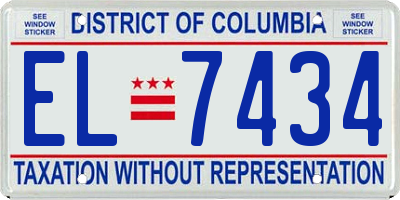 DC license plate EL7434