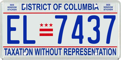 DC license plate EL7437