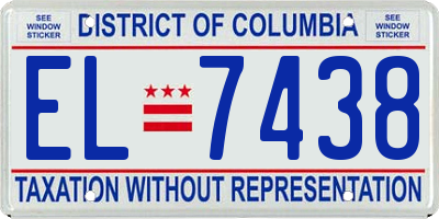 DC license plate EL7438