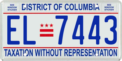 DC license plate EL7443