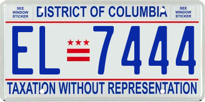 DC license plate EL7444