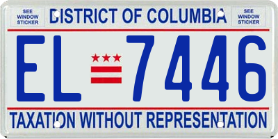 DC license plate EL7446