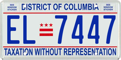 DC license plate EL7447