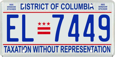 DC license plate EL7449