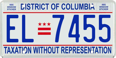DC license plate EL7455