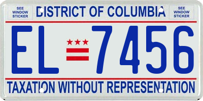 DC license plate EL7456