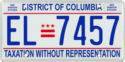 DC license plate EL7457