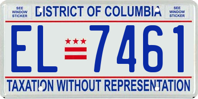 DC license plate EL7461