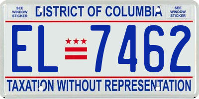 DC license plate EL7462