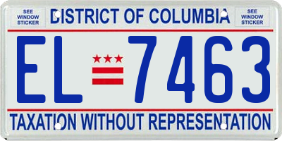 DC license plate EL7463