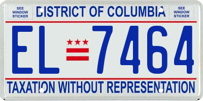 DC license plate EL7464