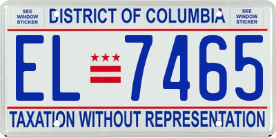 DC license plate EL7465