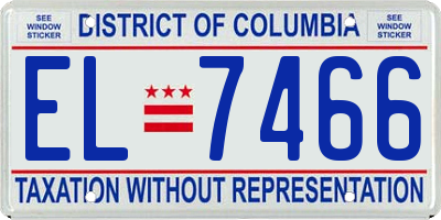 DC license plate EL7466