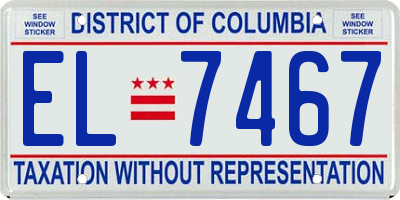 DC license plate EL7467