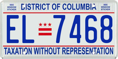 DC license plate EL7468