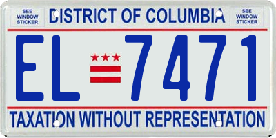 DC license plate EL7471