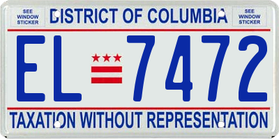 DC license plate EL7472